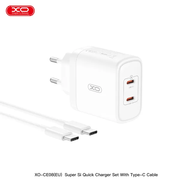 Siêu bộ sạc nhanh XO CE08 50W chuẩn PD và PPS tương thích tuyệt đối mọi dòng