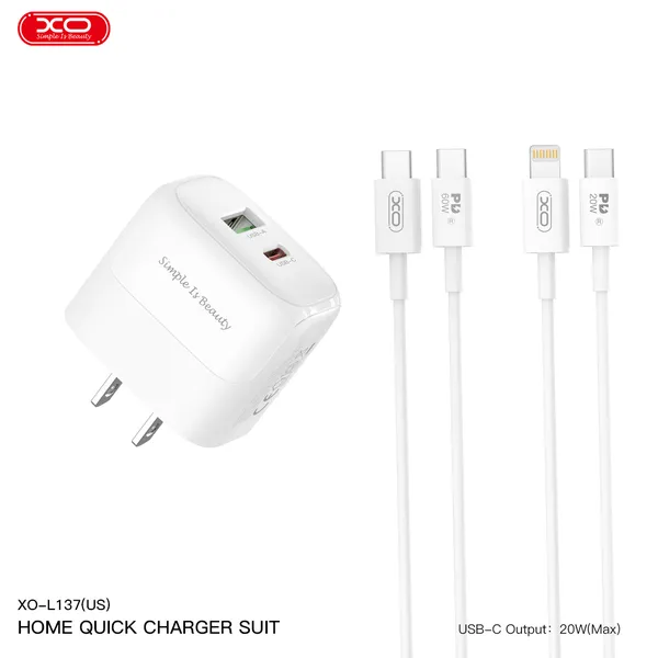 Bộ Sạc Chính Hãng XO L137, Hai Cổng Mạnh Mẽ, Sạc Nhanh Thần Tốc