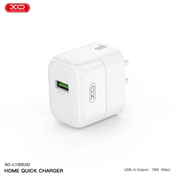 Bộ Sạc Điện Thoại XO L135 18W Hàng Chính Hãng, Nhỏ Gọn, An Toàn