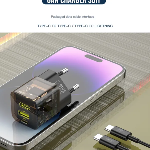 Củ sạc 30W XO CE05 - Bộ sạc nhanh đa năng 2 cổng, tương thích mọi thiết bị