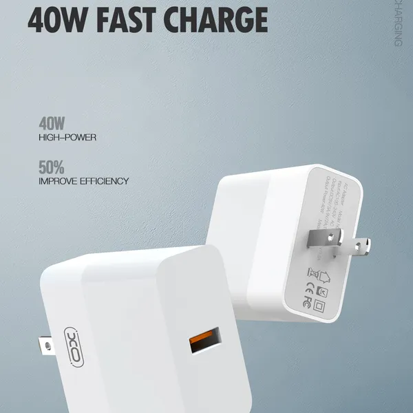 Đầu Sạc Nhanh 40W 1 Cổng USB XO L66 - Sạc Đa Năng, Chính Hãng
