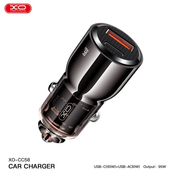 Đầu Sạc Ô Tô Công Suất 95W XO CC58, Đầu Sạc Nhanh, Nhỏ Gọn