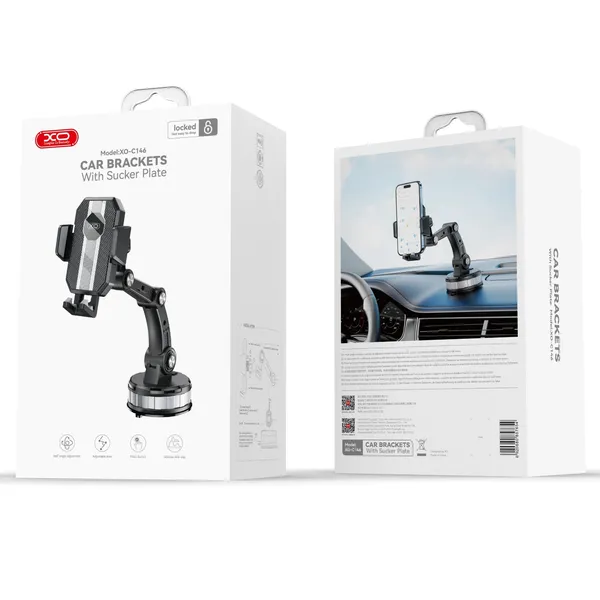 Giá Đỡ Điện Thoại Ô tô Dạng Hít Kính Chắc Chắn XO C146, Xoay 360 Độ Linh Hoạt, Đa Năng