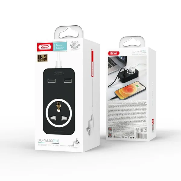 Ổ Điện XO WL03 – Giải Pháp Đa Năng Cho Nhu Cầu Sạc Hiện Đại, Dài 1,8m, Kèm Ổ Cắm USB
