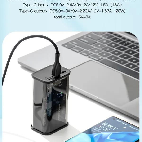 Sạc Dự Phòng XO PB306 Dung Lượng Cao PD20W, Dùng Cho Iphone, Samsung