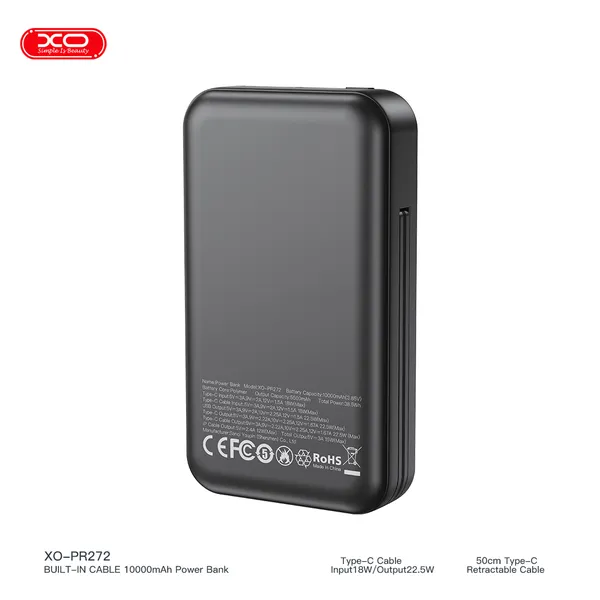 Sạc dự phòng XO PR272 sạc nhanh đa năng cho iPhone và Android công suất 22.5W