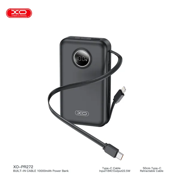 Sạc dự phòng XO PR272 sạc nhanh đa năng cho iPhone và Android công suất 22.5W