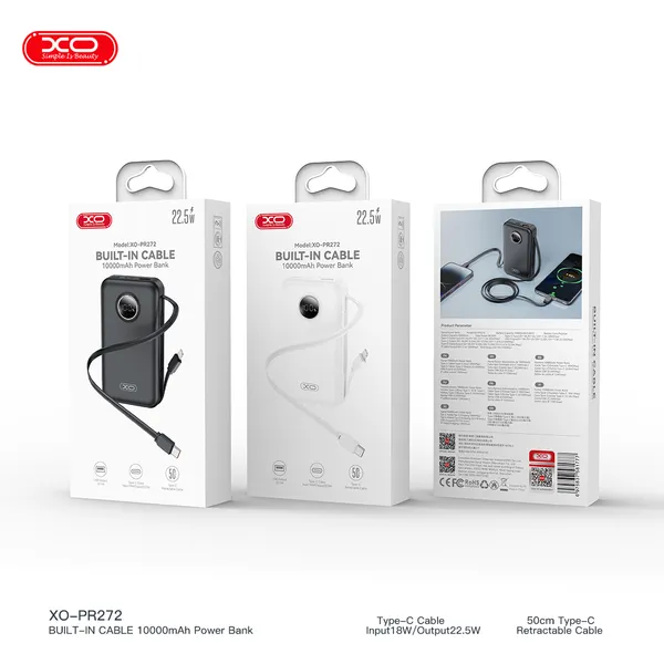 Sạc dự phòng XO PR272 sạc nhanh đa năng cho iPhone và Android công suất 22.5W