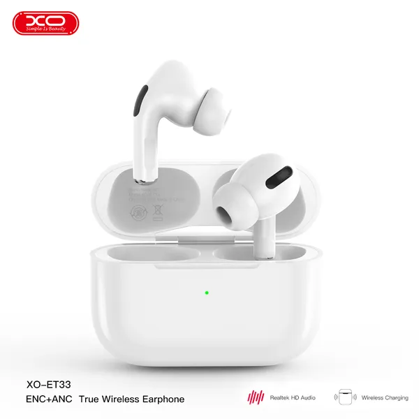 Tai Nghe Airpod ANC XO ET33 Sạc Không Dây, Sạc Nhanh, Nghe Lâu, Đầy Đủ Chức Năng