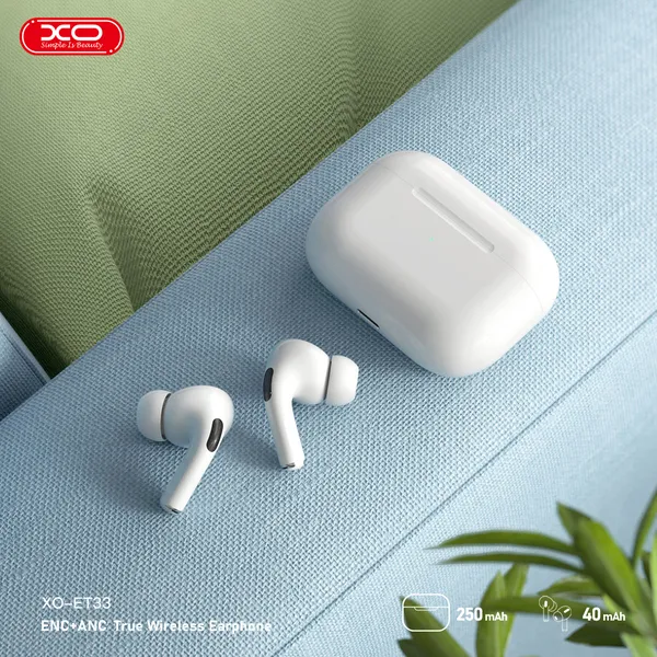Tai Nghe Airpod ANC XO ET33 Sạc Không Dây, Sạc Nhanh, Nghe Lâu, Đầy Đủ Chức Năng