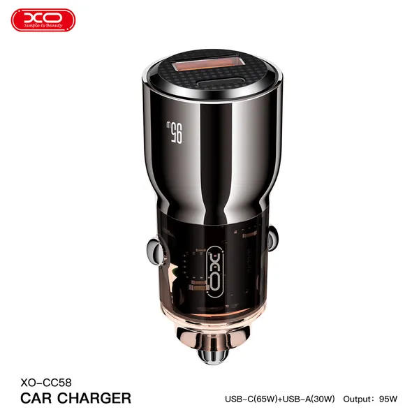 Đầu Sạc Ô Tô Công Suất 95W XO CC58, Đầu Sạc Nhanh, Nhỏ Gọn
