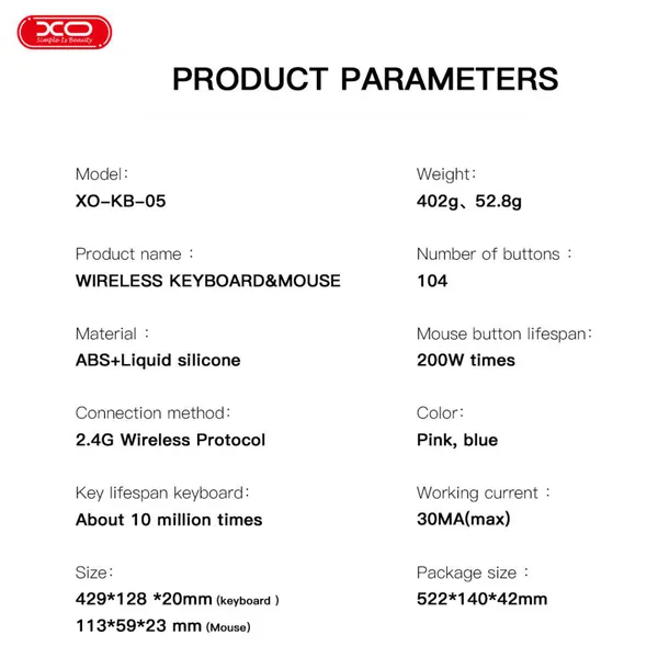 Combo Bàn Phím Kèm Chuột Không Dây XO KB05 - Sự Kết Hợp Hoàn Hảo Cho Hiệu Suất Tối Ưu