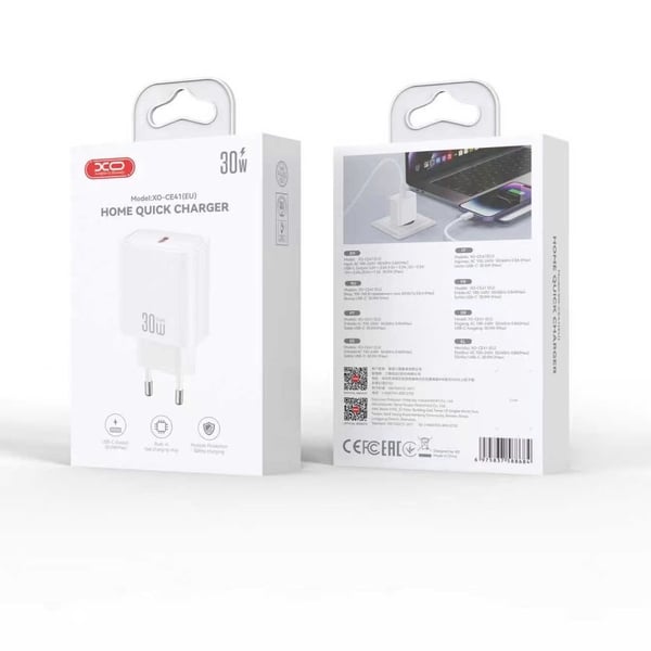 Bộ sạc nhanh 30w kèm cáp type c XO CE41 NB299 giải pháp sạc toàn diện cho smartphone