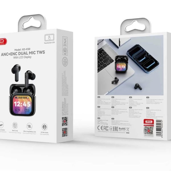 Tai nghe Bluetooth XO X50 màn hình cảm ứng LCD độc đáo chống ồn ANC ENC cực đỉnh