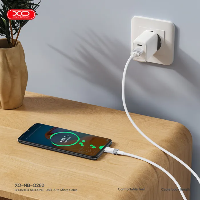 Dây sạc nhanh Silicone XO Q282 30W - Cáp sạc chống rối bền bỉ, sạc siêu tốc