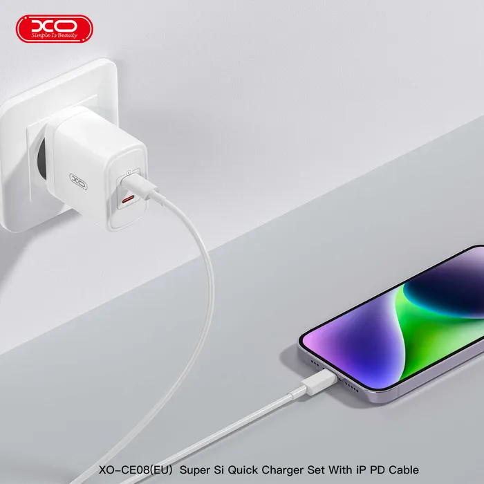 Siêu bộ sạc nhanh XO CE08 50W chuẩn PD và PPS tương thích tuyệt đối mọi dòng