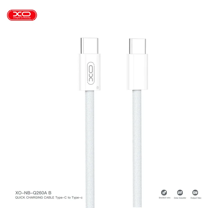 Dây Sạc Điện Thoại XO Q260 Công Suất 60W– Sạc Nhanh Tựa Gió, Độ Bền Tựa Thép