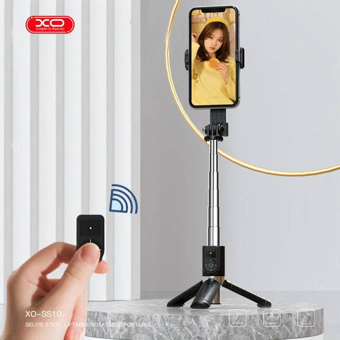 Gậy Chụp Ảnh Bluetooth Kèm Giá Đỡ XO SS10 - Gậy Selfie Đa Năng, Có Điều Kiển Từ Xa