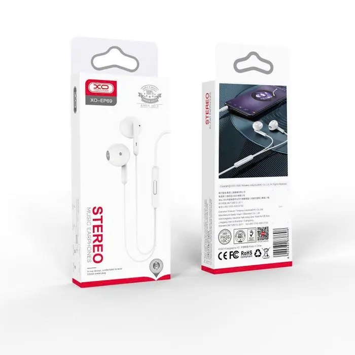 Tai nghe có dây XO EP69 - Âm thanh sống động, jack 3.5, giá rẻ