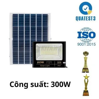 Đèn Pha Năng Lượng Mặt Trời 300W DP1300 Kitawa Chống Nước IP67