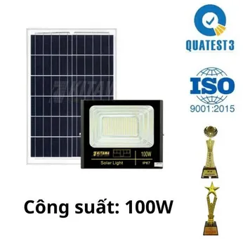 Đèn Pha Năng Lượng Mặt Trời Kitawa 100w Ip67 DP1100
