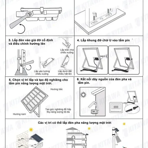 Đèn Pha Năng Lượng Mặt Trời Kitawa 200W Ip67 DP1200