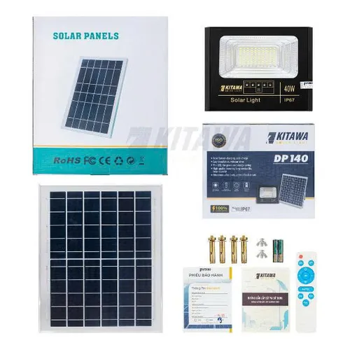 Đèn Pha Năng Lượng Mặt Trời 40W Kitawa DP140