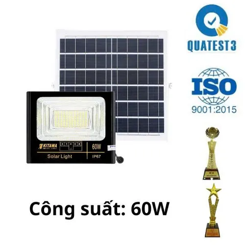 Đèn Pha Năng Lượng Mặt Trời Kitawa 60W IP67 DP160