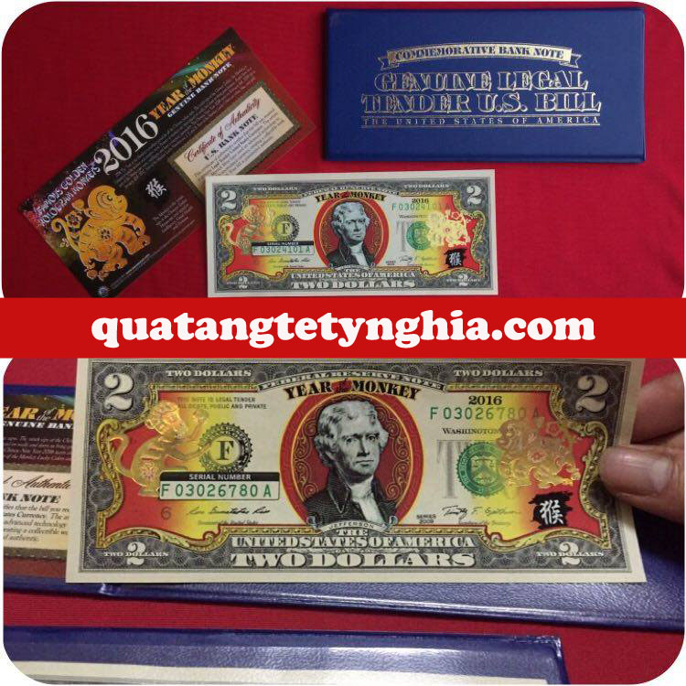 2 usd in hình khỉ 2 usd in hình khỉ