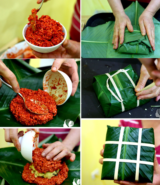 Cách làm bánh chưng gấc Cách làm bánh chưng gấc