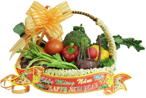 Giỏ quà tết rau củ quả Giỏ quà tết rau củ quả