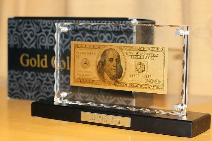 Quà tặng 100 usd mạ vàng Quà tặng 100 usd mạ vàng
