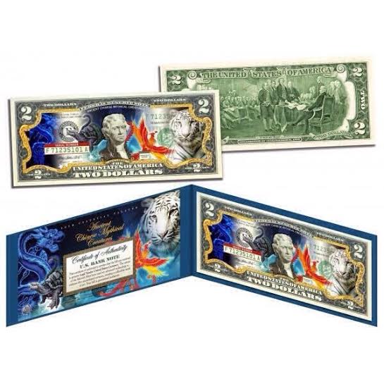 Tiền 2 usd tứ linh Tiền 2 usd tứ linh