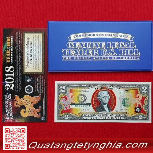 Tiền 2usd hình con chó Tiền 2usd hình con chó