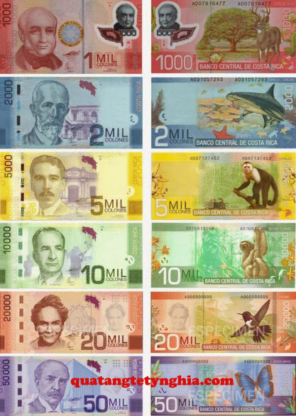 Tiền costarica các mệnh giá Tiền costarica các mệnh giá