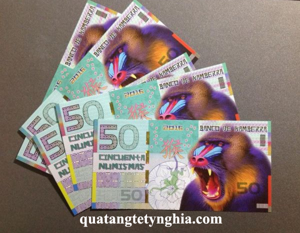 Tiền in hình con khỉ kamberra Tiền in hình con khỉ kamberra