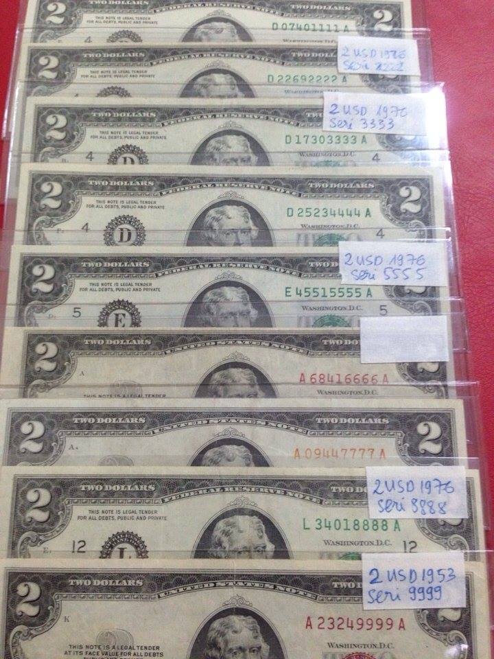 Tiền seri đẹp 2 usd Tiền seri đẹp 2 usd