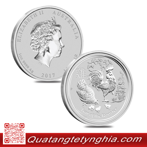 Xu con gà mạ bạc 2017 Xu con gà mạ bạc 2017