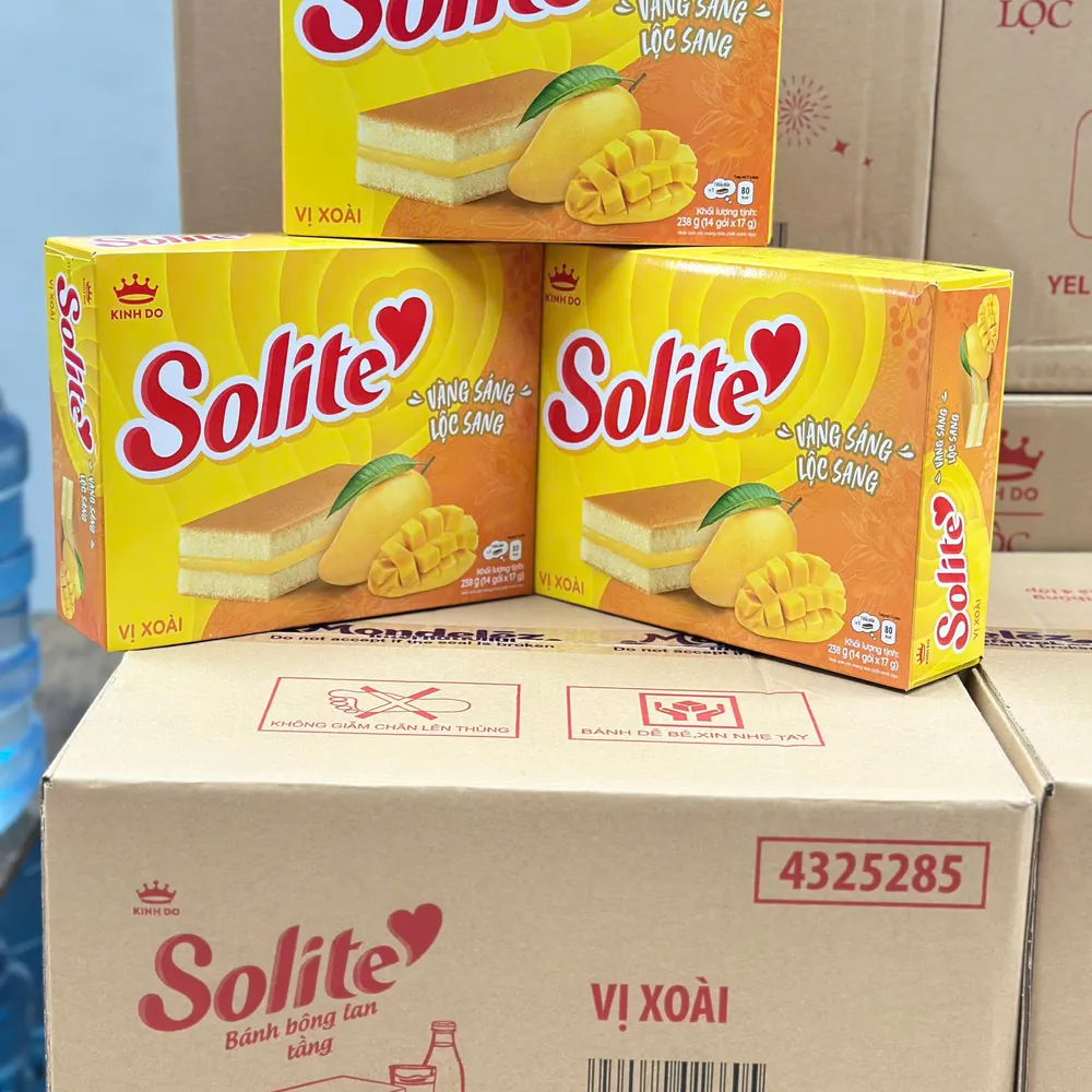 Bánh bông lan tầng Solite kem vị xoài 238g