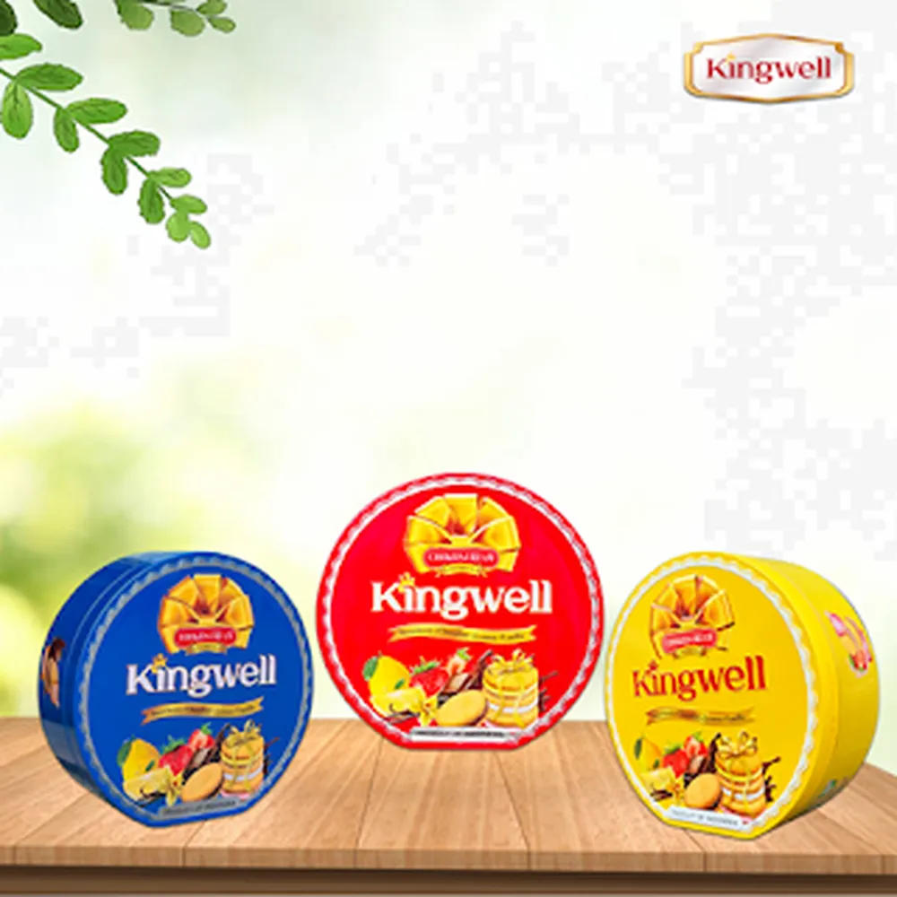 Bánh Kingwell hộp sắt nơ 126g