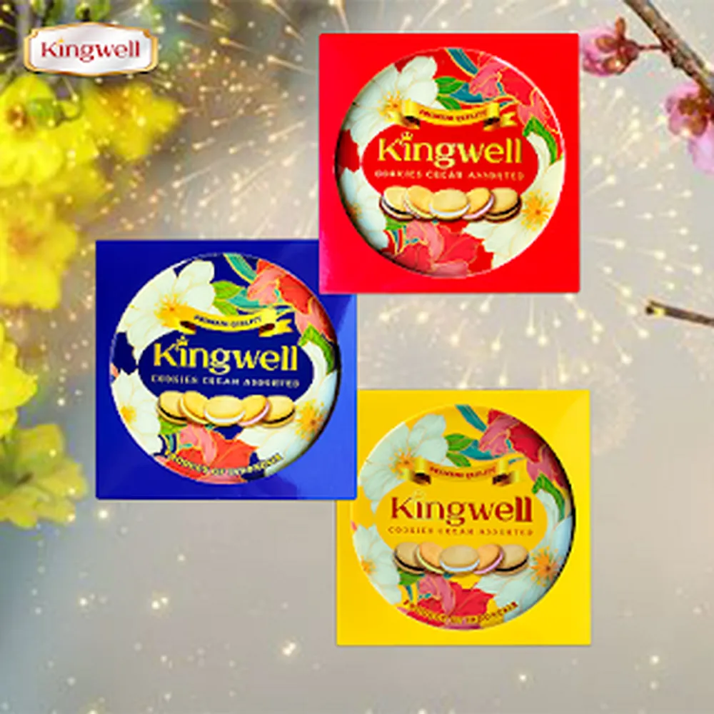 Bánh Kingwell tròn hoa 308g