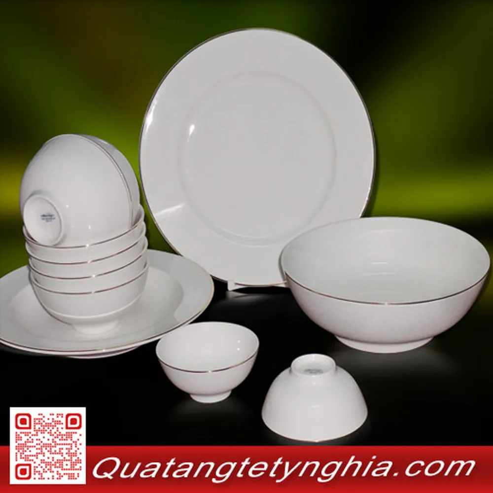 Bộ bàn ăn 11sp Jas IFP chỉ vàng