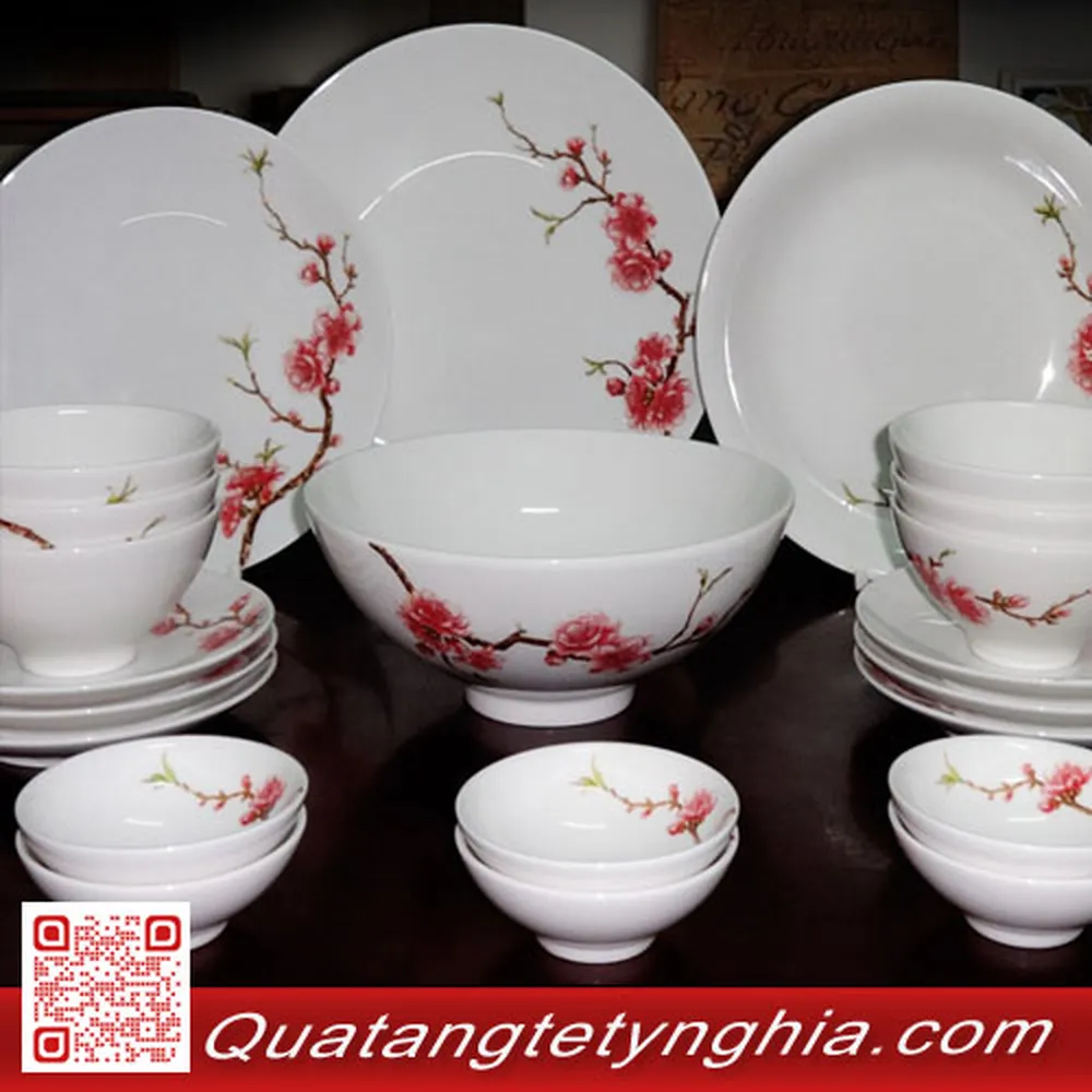 Bộ bàn ăn 22sp Daisy IFP Hồng đào