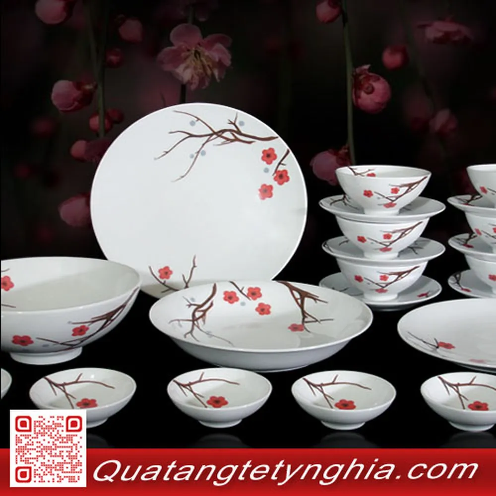 Bộ bàn ăn 22sp Hồng Mai