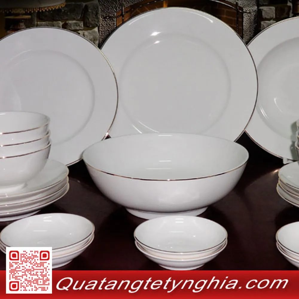 Bộ bàn ăn 22sp Jas IFP chỉ vàng