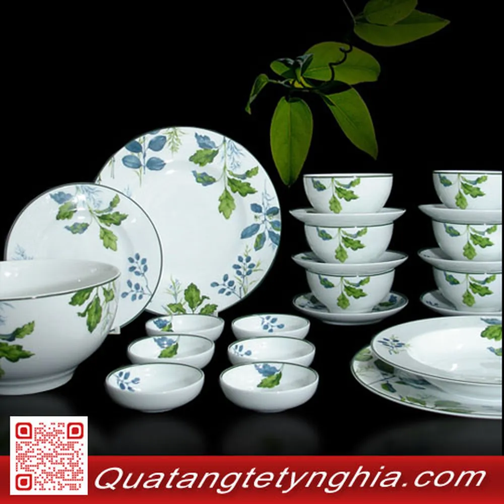 Bộ Bàn Ăn 23sp Lá Xanh