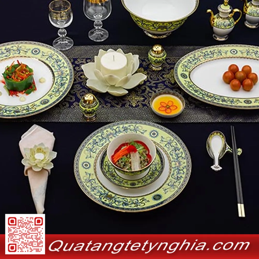 BỘ BÀN ĂN HOÀNG LIÊN 40 SẢN PHẨM APEC