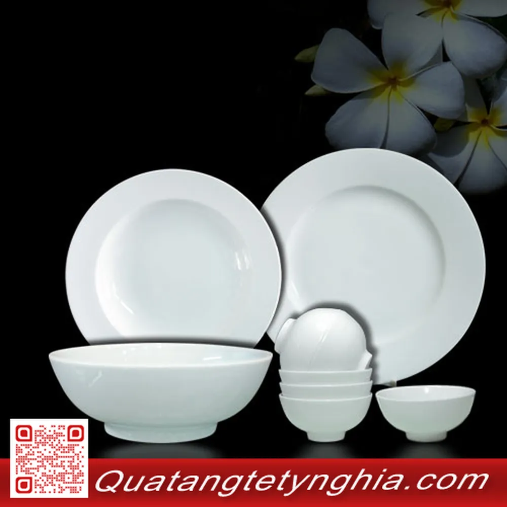 Bộ bàn ăn Jasmine IFP Trắng 09sp