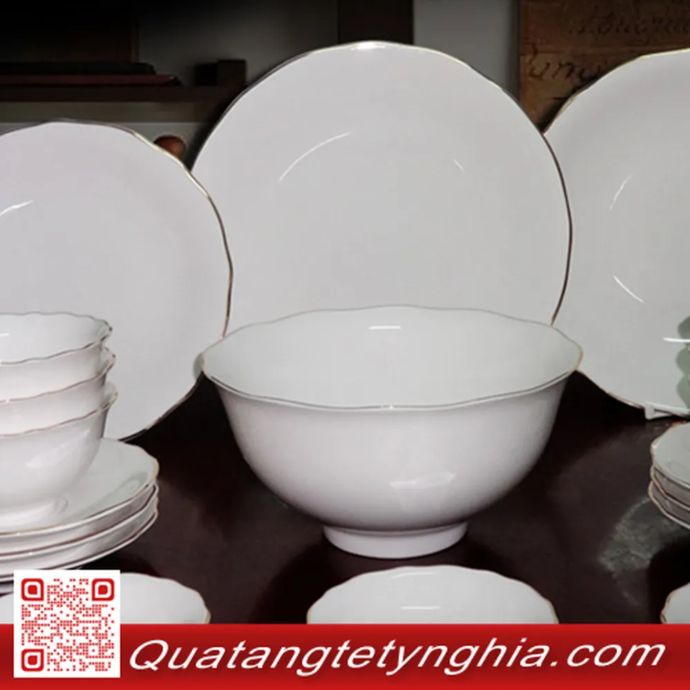 Bộ bàn ăn Mẫu Đơn IFP Chỉ Vàng 14sp