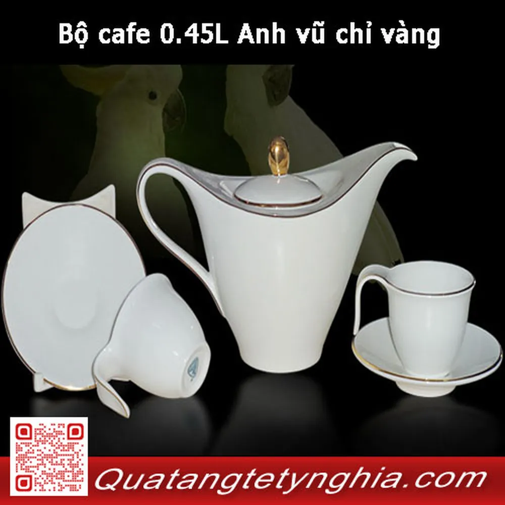 Bộ cafe 0.45L Anh vũ chỉ vàng